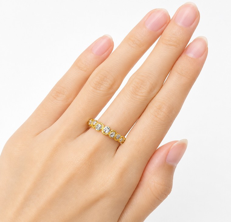 Merchant9 Cincin Emas Wave Diamond Cut 2C L:0.4CM