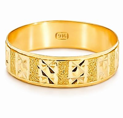 Merchant9 Cincin Emas Belah Rotan Star Pasir L:0.5CM
