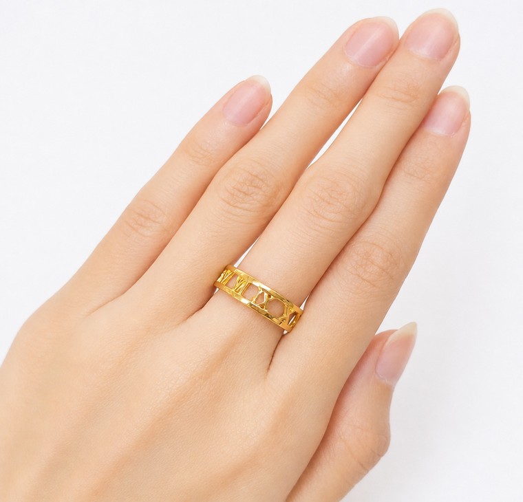 Merchant9 Cincin Emas Roman Polish Full L:0.55CM