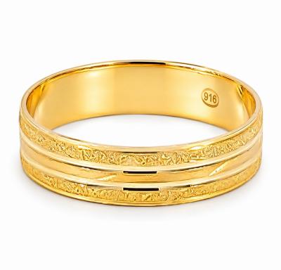 Merchant9 Cincin Emas Belah Rotan Stripe Pasir L:0.45CM