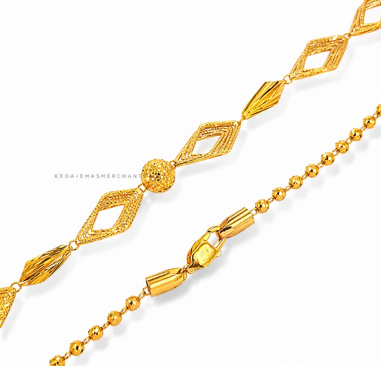 Merchant9 Rantai Leher Diamond Cutout Rhombus Candy Dimensi