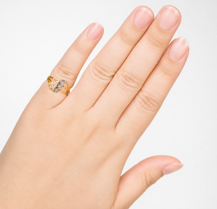 Merchant9 Cincin Emas Leaf Beralun 3 Layer 2C