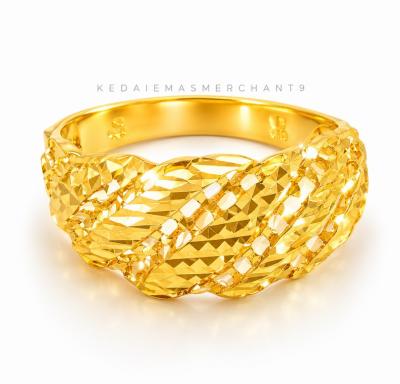 Merchant9 Cincin Emas Lintah Dimensi Kerawang 2C L:0.75CM