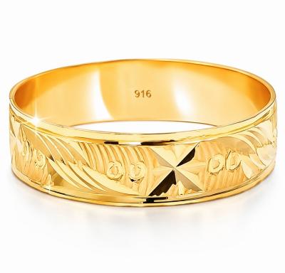 Merchant9 Cincin Emas Belah Rotan Star Beralun Pasir