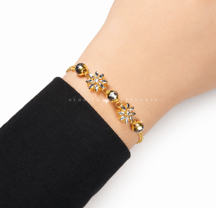 Merchant9 Rantai Tangan Sauh Double Blossom Royale Bebola 2C L:1CM