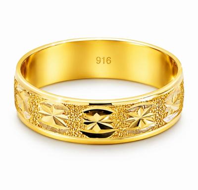 Merchant9 Cincin Emas Belah Rotan Leaf Star Pasir L:0.5CM