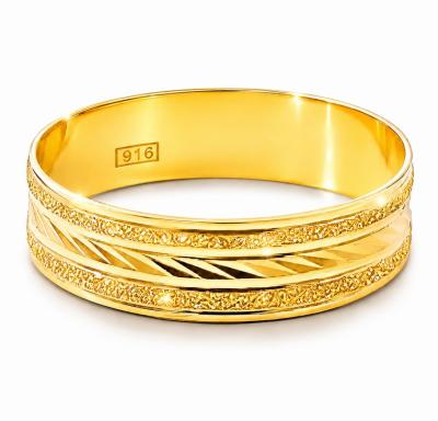 Merchant9 Cincin Emas Belah Rotan Stripe Pasir L:0.5CM