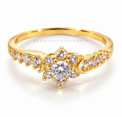 Merchant9 Cincin Emas Permata 916 M6013 bunga