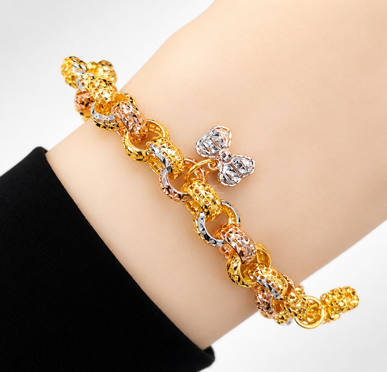 Merchant9 Rantai Tangan Kendi Gantung Ribbon Kerawang 3C L:0.7CM