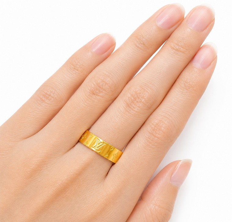 Merchant9 Cincin Emas Belah Rotan LouV Polish L:0.6CM