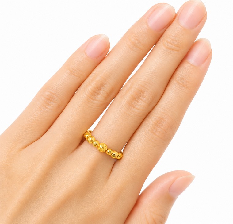 Merchant9 Cincin Emas Boba Dimensi Nonagon L:0.35CM