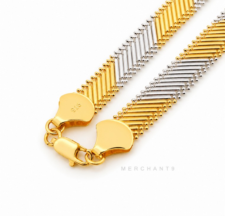 Merchant9 Rantai Leher THURAYA Choker Diagonal Buluh Boba Fringe 2C