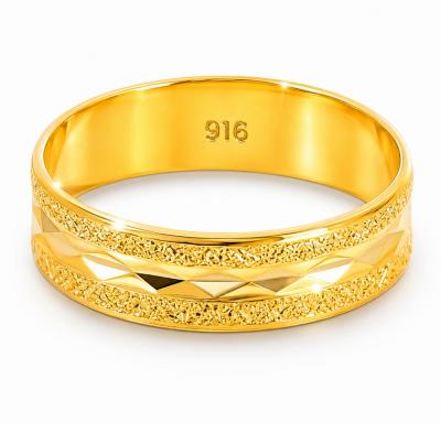 Merchant9 Cincin Emas Belah Rotan Dimensi 3 Layer Pasir L:0.5CM