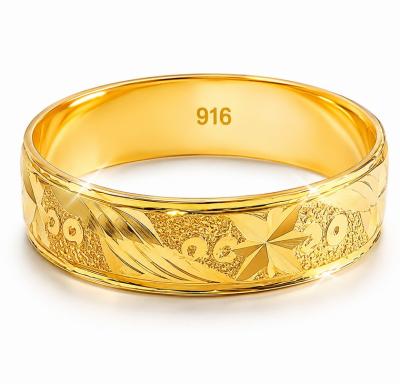 Merchant9 Cincin Emas Belah Rotan Star Beralun Pasir