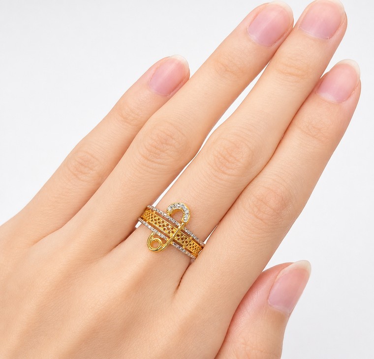 Merchant9 Cincin Emas CELESTE EMBRACE Lintah Diamond Cut 2C