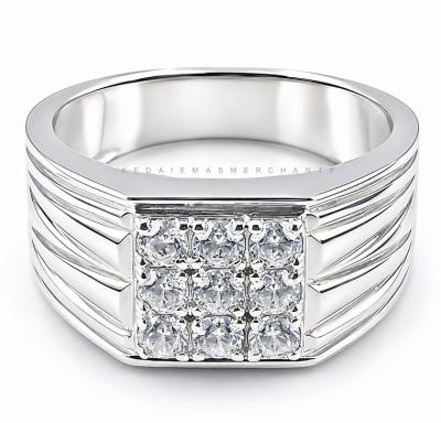 Merchant9 Cincin Perak Batu Putih 3 Row CPWHSS