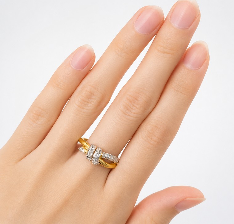 Merchant9 Cincin Emas Knot Diamond Cut 2C