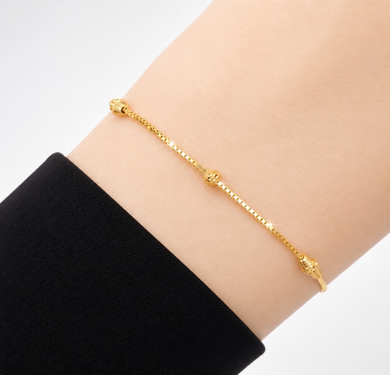 Merchant9 Rantai Tangan Box Chain Candy Skrew Stripes L:0.25CM