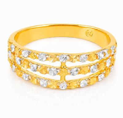 Merchant9 Cincin Emas KLCC 3 Layer Diamond Cut 2C L:0.7CM