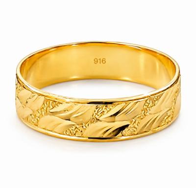 Merchant9 Cincin Emas Belah Rotan Wave L:0.45CM