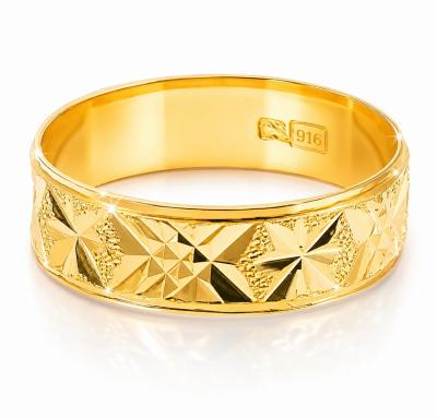 Merchant9 Cincin Emas Belah Rotan Star Dimensi Pasir L:0.45CM