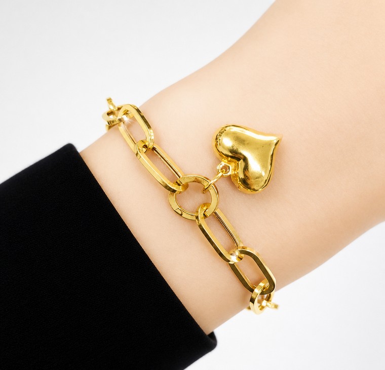 Merchant9 Rantai Tangan Paperclip Choker Love L:0.6CM