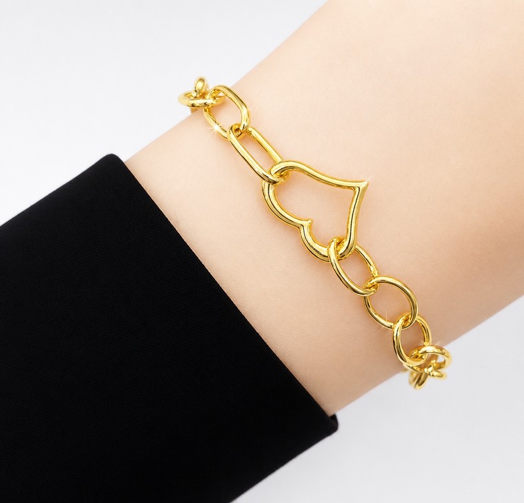 Merchant9 Rantai Tangan Paperclip Choker Oval Love L:0.55CM