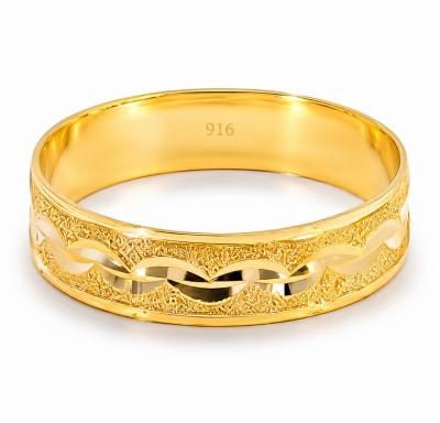 Merchant9 Cincin Emas Belah Rotan Wave Pasir L:0.45CM