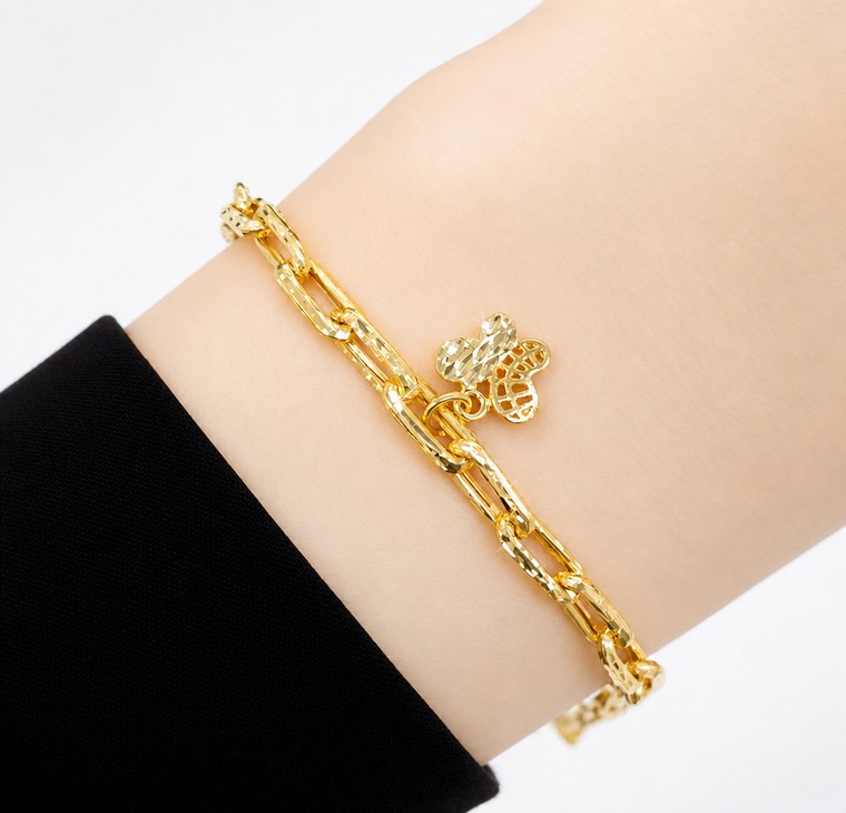 Merchant9 Rantai Tangan Sauh Dimensi Gantung Butterfly L:0.4CM