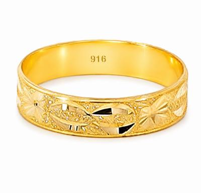 Merchant9 Cincin Emas Belah Rotan Leaf Star Pasir
