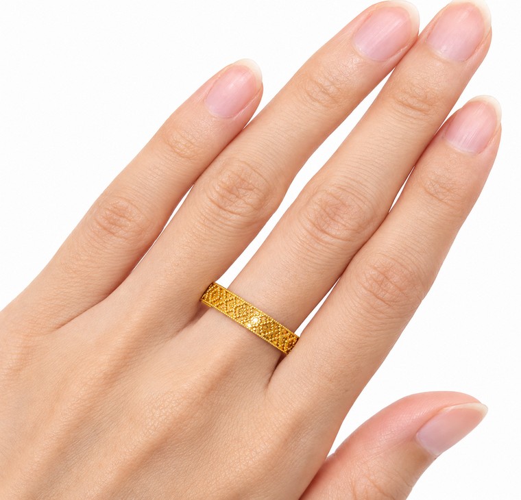 Merchant9 Cincin Emas Belah Rotan Ketupat L:0.4CM
