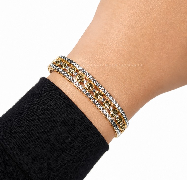 Merchant9 Gelang Dot Star Diamond Cut Chrome L:1.1CM