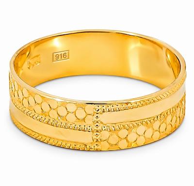 Merchant9 Cincin Emas Belah Rotan 2 Layer Dot Polish L:0.5cm