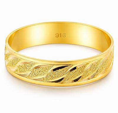 Merchant9 Cincin Emas Belah Rotan Wave Pasir L:0.5CM