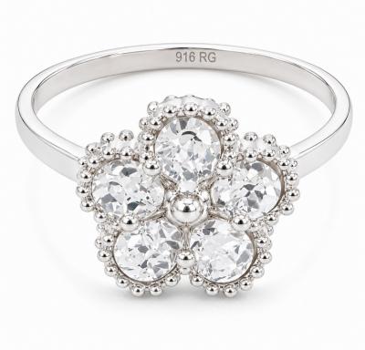 Merchant9 Cincin Emas SAKURA FLOWER Leona Chrome L:1.1CM