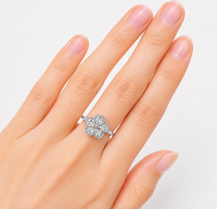 Merchant9 Cincin Emas SAKURA FLOWER Leona Chrome L:1.1CM