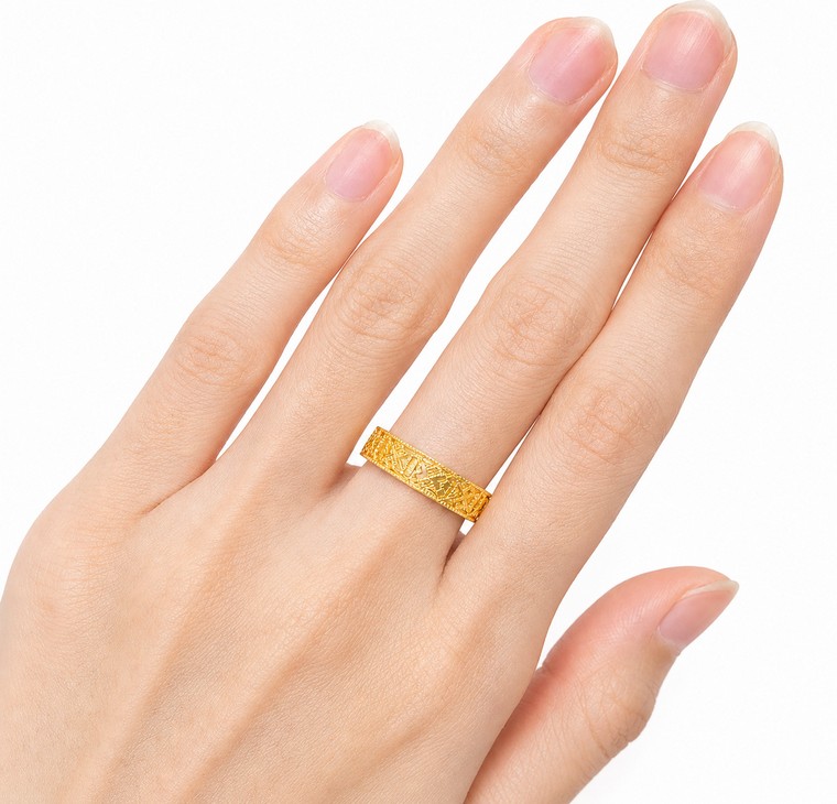 Merchant9 Cincin Emas Belah Rotan Love L:0.4CM