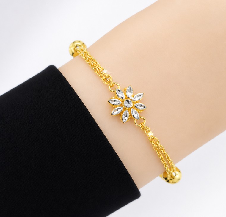 Merchant9 Rantai Tangan Sauh Double Blossom Royale Bebola 2C L:1CM