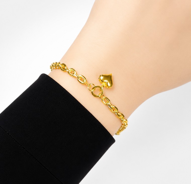 Merchant9 Rantai Tangan Choker Sauh Oval Polish Love L:0.3CM