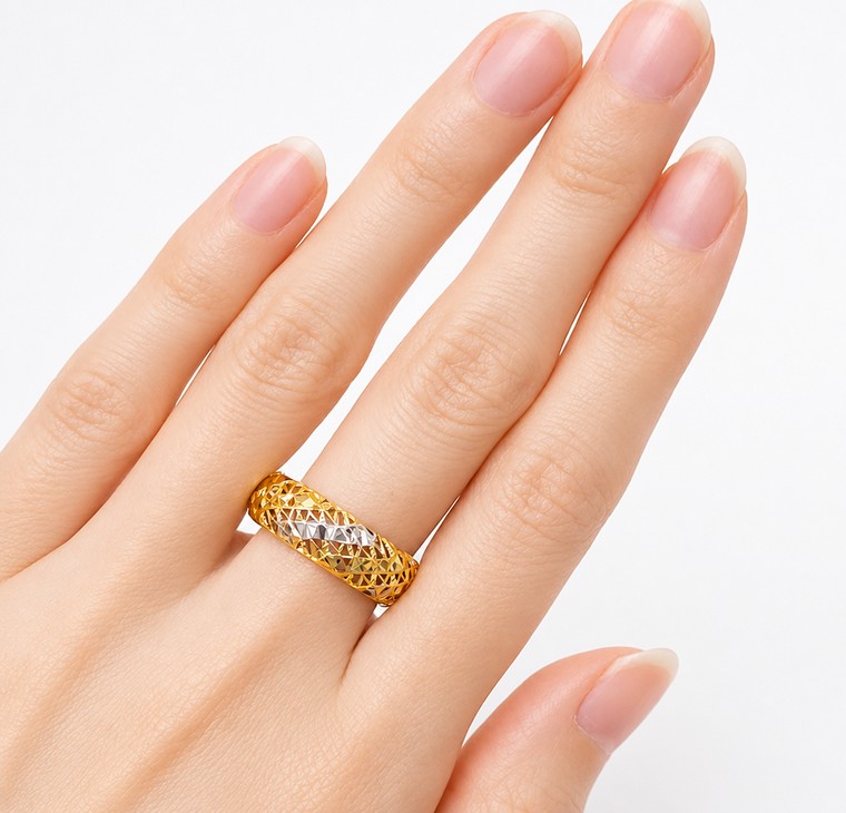 Merchant9 Cincin Emas Kerawang 2C L:0.6CM