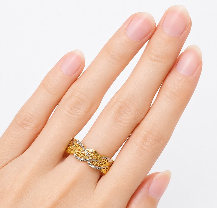 Merchant9 Cincin Emas Tocang Kerawang 2C L:0.5CM