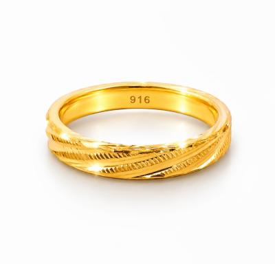 Merchant9 Cincin Emas Belah Rotan Stripe L:0.4CM