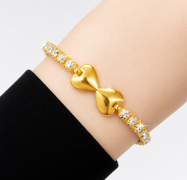 Merchant9 Rantai Tangan LOUISE Diamond Cut Double Love L:1CM