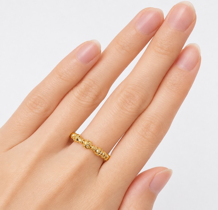 Merchant9 Cincin Emas Boba Dimensi Nonagon L:0.35CM