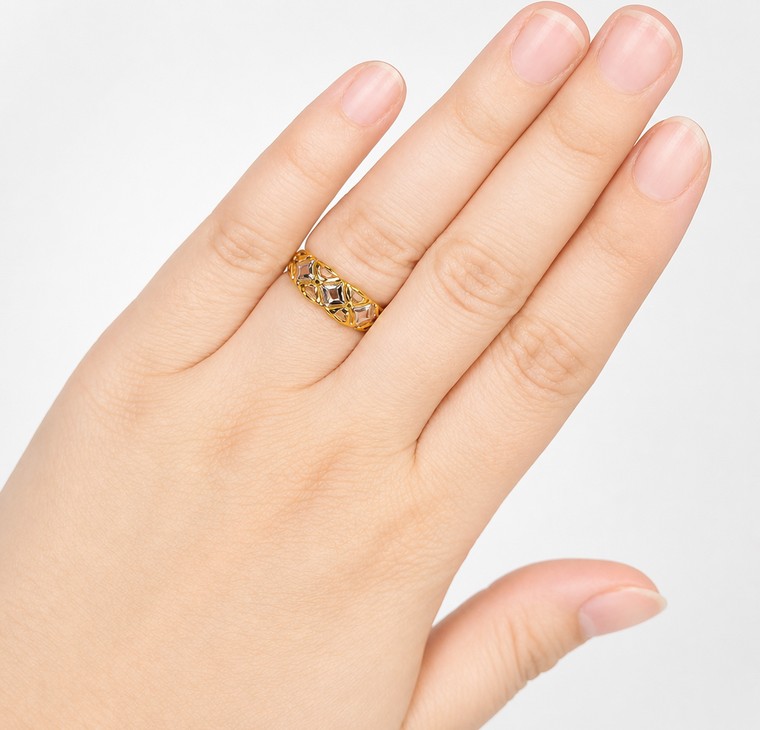 Merchant9 Cincin Emas Scallop Diamond 2C L:0.7CM