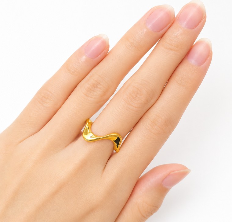 Merchant9 Cincin Emas Wave Polish L:1.4CM