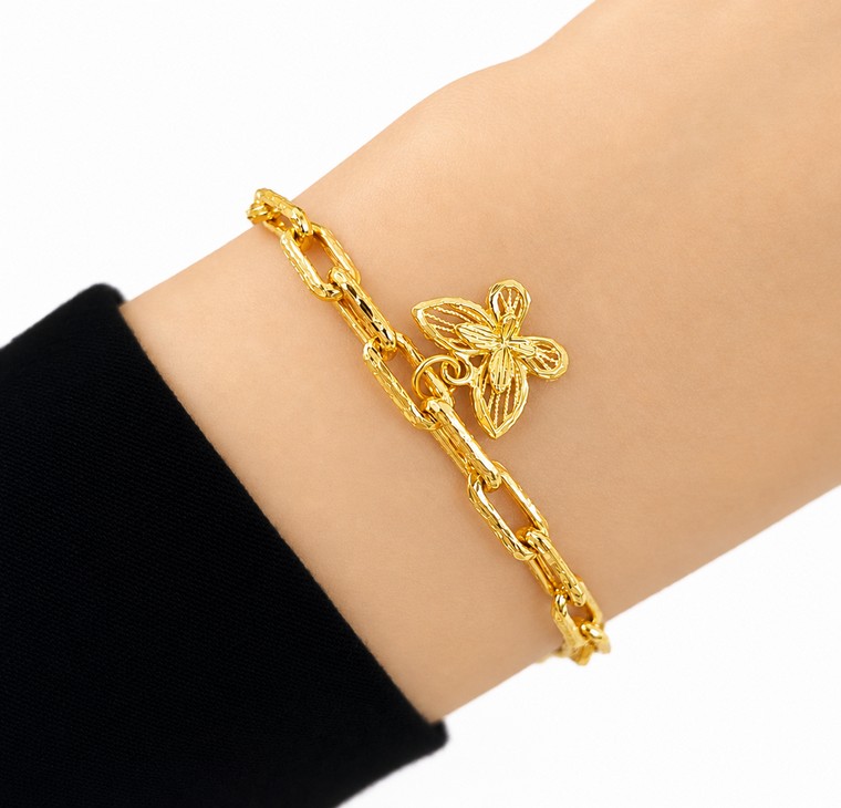 Merchant9 Rantai Tangan Sauh Dimensi Gantung Butterfly L:0.4CM
