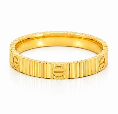 Merchant9 Cincin Emas Belah Rotan Ctier Stripe Padu L:0.3CM