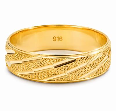 Merchant9 Cincin Emas Belah Rotan Stripe III Padu