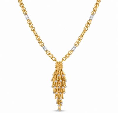 Merchant9 Rantai Leher THURAYA Choker Buluh Boba Link Cascade Fringe 2C